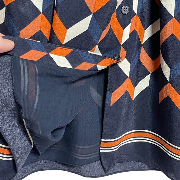 HOBBS London Women’s Suzanna Navy Geometric Belted Shirt Dress size 6 - Picture 8 of 8